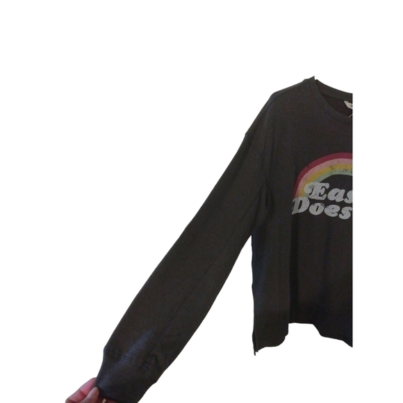 Wildfox NWOT "Easy Does It" Gray Super Soft Stylish Streetwear Sweatshirt S - Picture 3 of 5